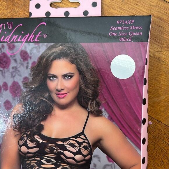 Seven ‘Til Midnight Plus Size Mix It Up Seamless Dress Ones Size QUEEN Black NIB - Picture 2 of 5